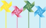 Set of 4 Origami Pinwheels