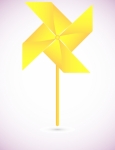 Yellow Origami Pinwheel Background
