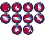 Set of 10 State Buttons Set 2