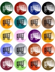 Set of Colorful Shopping Cart Buttons