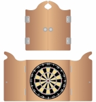 Open and Closed Dartboard Cabinet