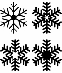 Set of Snowflake Silhouettes