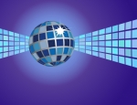Abstract Blue Disco Ball Background