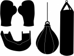 Set of Boxing Silhouettes