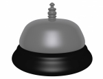 3d Render of a Silver Hotel Bell