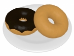 3d Render of Two Donuts on a Plate
