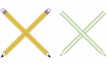 Pencils and Colored Pencils Font Set Letter X