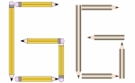 Pencils and Colored Pencils Font Set Letter G
