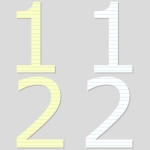 Paper Font Set Numbers 1 and 2
