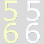Paper Font Set Numbers 5 and 6