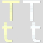 Paper Font Set Letter T