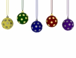 3d Render of Different Color Christmas Ornaments