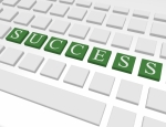 3d Render of a Keyboard Spelling Out Success