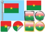Flag Set Burkina Faso