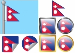 Flag Set Nepal