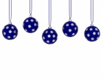 3d Render of Hanging Blue Ornaments