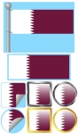 Flag Set Qatar