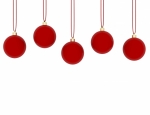 3d Render of Hanging Red Ornaments