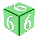 3d Font Cube Number 6