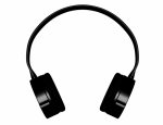 3d Render of Black Headphones Isolated on White