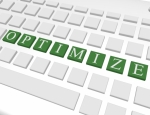 3d Render of a Keyboard Spelling Out Optimize