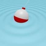 3d Render of a Fishing Bobber in the Water