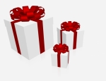 3d Render of 3 Gift Boxes on White